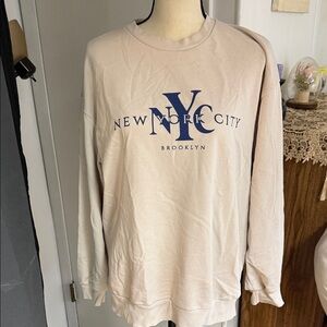NYC Brooklyn Beige Sweatshirt